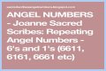 
Repeating Angel Numbers - 6's and 1's  (6611, 6161, 6661 etc)

